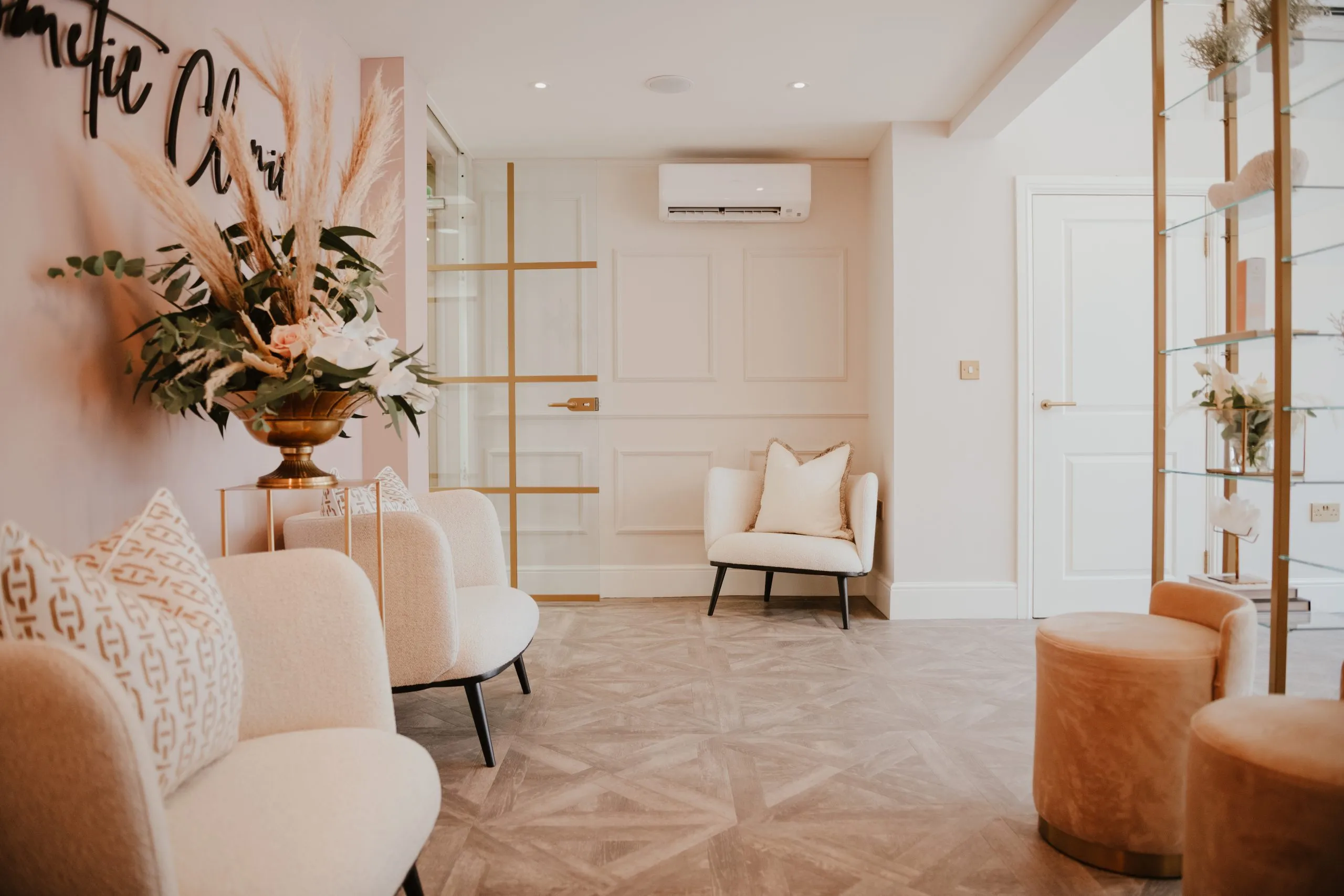 Waiting area at Blossom Cosmetic Clinic, York — a fit-out reviewed by our clients